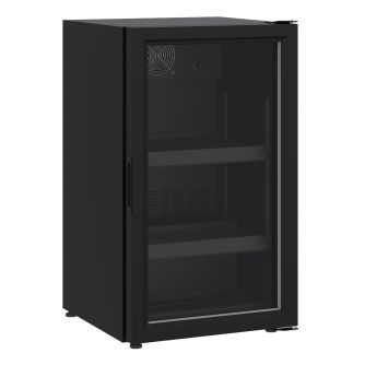 Combisteel glasdeur koelkast tafelmodel 136 liter zwart